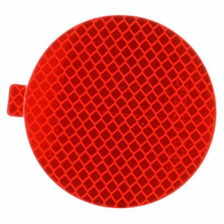 TRUCK-LITE Retro-Reflective Tape, 3in. Round, Red, Reflector, Adhesive Mount 98175R